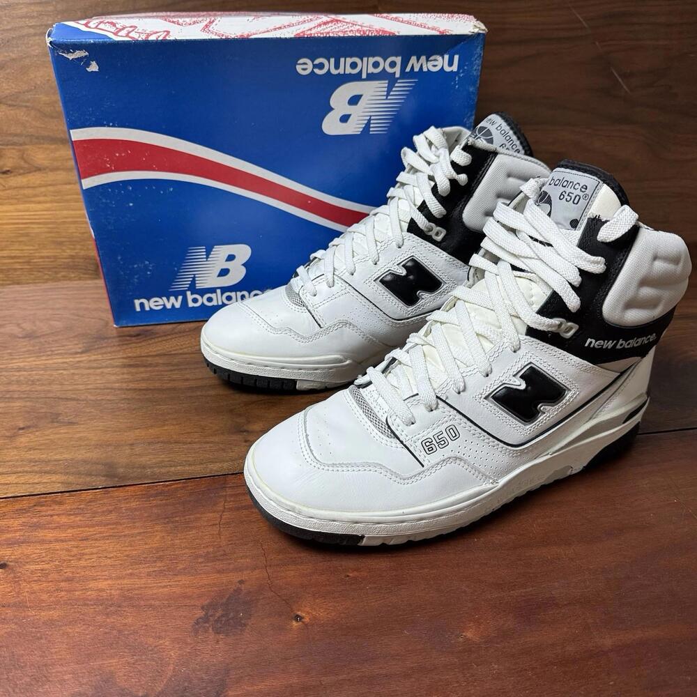 Vintage Vtg‎ Og Original New Balance P650 Size 8.5 White Black With Box Rare
